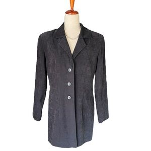 Vintage Bentley Elegant Black Long Suede Blazer Dress